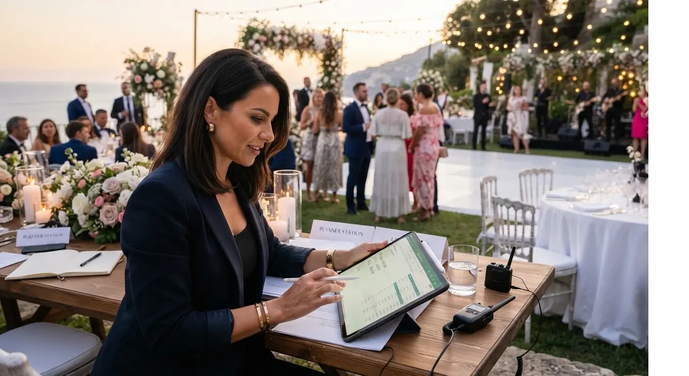 Wedding planner sacando cuentas